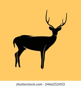 Antler Deer Silhouette Vector for Logo