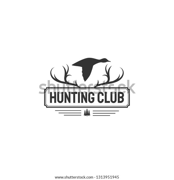 Antler Duck Hunting Club Adventure Logo Stock Vector (Royalty Free ...