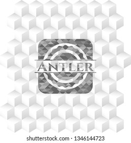 Antler grey emblem with cube white background