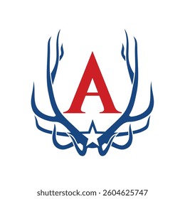 Antler Horn Decorative Vector Logo Template
