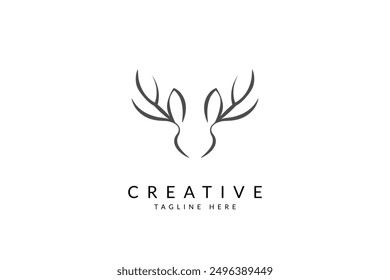 an antler horn logo design 