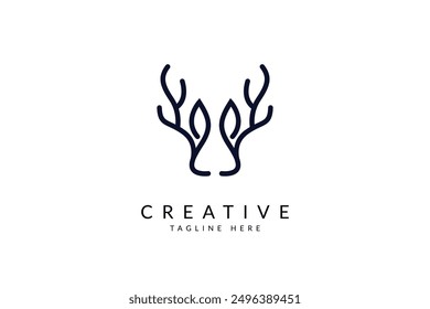 an antler horn logo design 