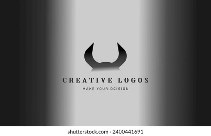 an antler logo design with a black and gray gradient background