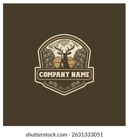 Antler natureza logotipo design vetor