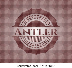 Insignia roja de anclaje con fondo de patrón geométrico. Sin inconveniente. 