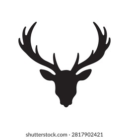 antler silhouette white background vector 