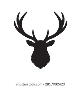 antler silhouette white background vector 