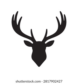 antler silhouette white background vector 