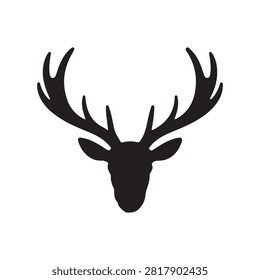 antler silhouette white background vector 