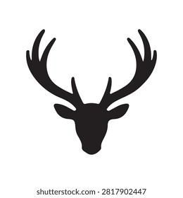 antler silhouette white background vector 