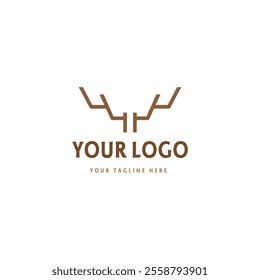 Antler Vector logo or a bare tree icon wilderness modern looking abstract logotype