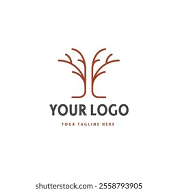 Antler Vector logo or a bare tree icon wilderness modern looking abstract logotype