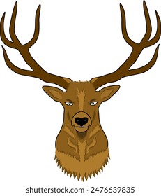 antlered deer head emblem vector