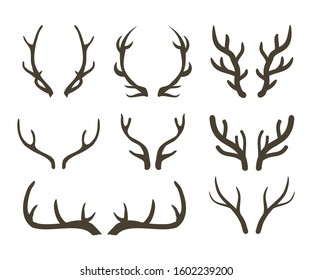 Antlers and horns set vector