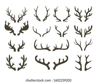 Antlers and horns set vector