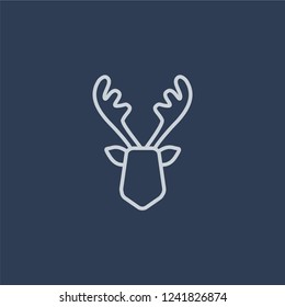 Antlers icon. Antlers linear design concept from Christmas collection. Simple element vector illustration on dark blue background.