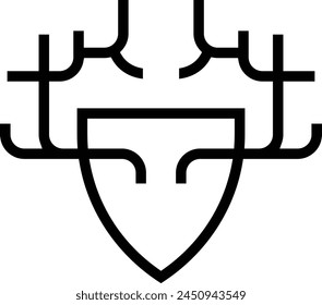 antlers icon. Thin linear style design isolated on white background
