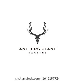 antlers plant logo design concept. antlers logo vector.