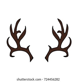 Antlers vector illustration. Doodle style. Design icon, print, logo, poster, symbol, decor, textile, paper.