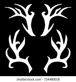 Antlers vector illustration. Doodle style. Design icon, print, logo, poster, symbol, decor, textile, paper.