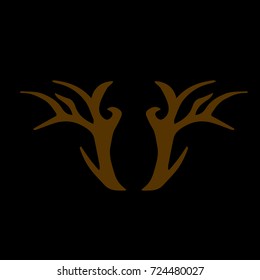 Antlers vector illustration. Doodle style. Design icon, print, logo, poster, symbol, decor, textile, paper.