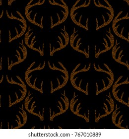 Antlers vector illustration. Doodle style. Design, print, decor, textile, paper