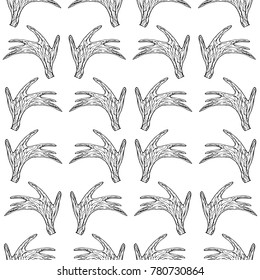 Antlers vector illustration. Doodle style. Design, print, decor, textile, paper