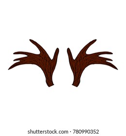 Antlers vector illustration. Doodle style. Design, print, decor, textile, paper