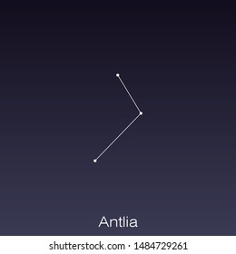Antlia constellation as it can be seen by the naked eye.