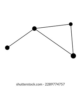Antlia constellation map. Vector illustration.