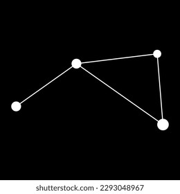 Antlia constellation map. Vector illustration.