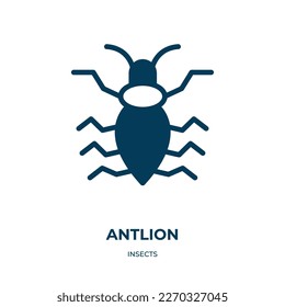 antlion vector icon. antlion, insect, beetle filled icons from flat insects concept. Isolated black glyph icon, vector illustration symbol element for web design and mobile apps