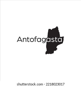 Antofagasta map and black lettering design on white background