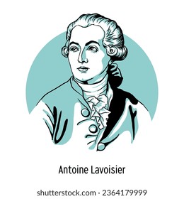 Antoine Lavoisier - French naturalist, founder of modern chemistry. Hand-drawn vector illustration.