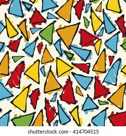 Antonio Gaudi mosaic. Triangle hand drawn vector pattern. .
Antonio Gaudi pattern. Barcelona pattern
