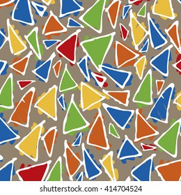 Antonio Gaudi mosaic. Triangle hand drawn vector pattern. .
Antonio Gaudi pattern. Barcelona pattern