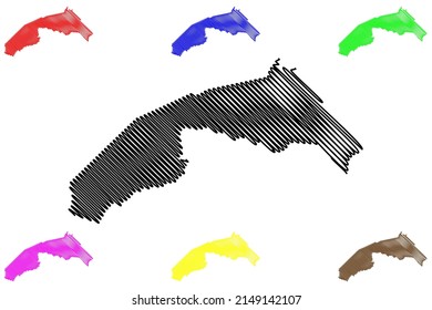 Antonio Goncalves municipality (Bahia state, Municipalities of Brazil, Federative Republic of Brazil) map vector illustration, scribble sketch Antonio Goncalves map
