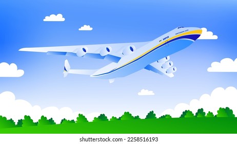 Antonov An-225 Mriya Ukrainian Plane Illustration. Vector illustration