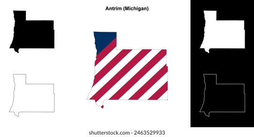 Antrim County (Michigan) outline map set