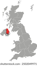 antrim map ADMINISTRATIVE DIVISIONS of UNITED KINGDOM 3d isometric map