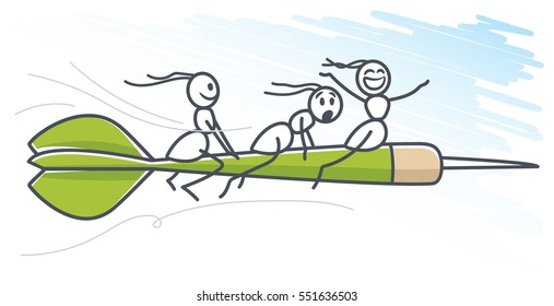 Ants and the dart board