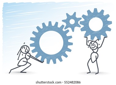 Ants holding gears