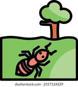 Ants icon for wildlife and nature world