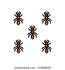 Ants icons. Vector illustration. Simple signs.