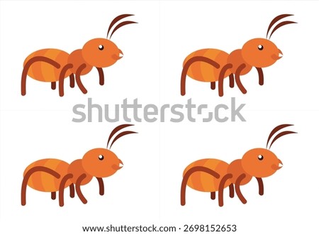 Ants. Insects, vector illustration, cartoon