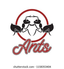 ants logo isolated on white background, vector illustration