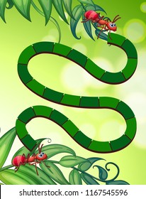 Ants maze puzzle game illustration