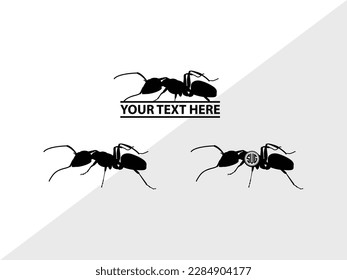 Ants Monogram Vector Illustration Silhouette