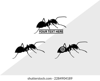 Ants Monogram Vector Illustration Silhouette