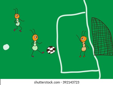 Ants play soccer